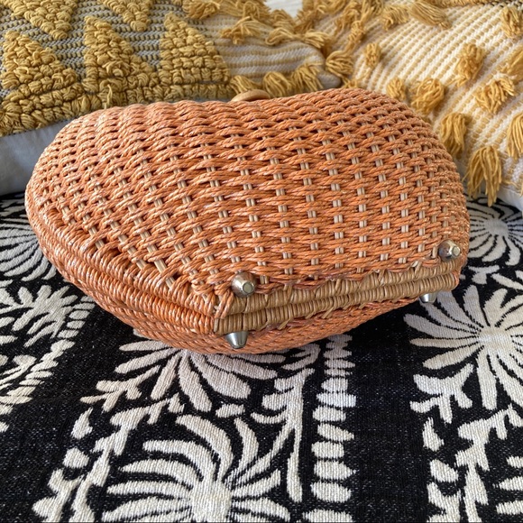 VINTAGE WOVEN WICKER BAG CULT GAIA BOTTEGA VENETA FREE PEOPLE ANTHROPOLOGIE BOHO - Picture 10 of 13